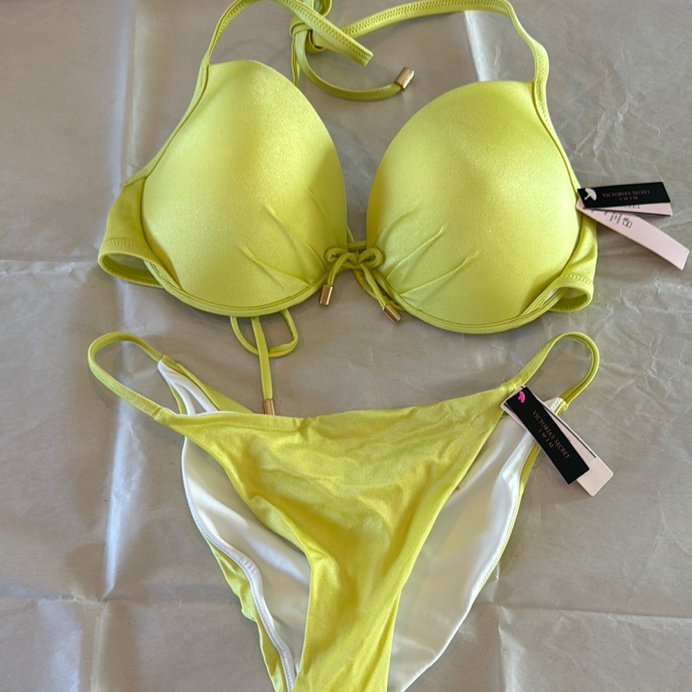 Victorias Secret Fabulous Bra Style Yellow Women's Bikini Set